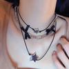 Metal Star Pendant Neckband Choker Collar Necklace Party Choker Adjustable Drawstring Necklace Fashion Y2K Jewelry
