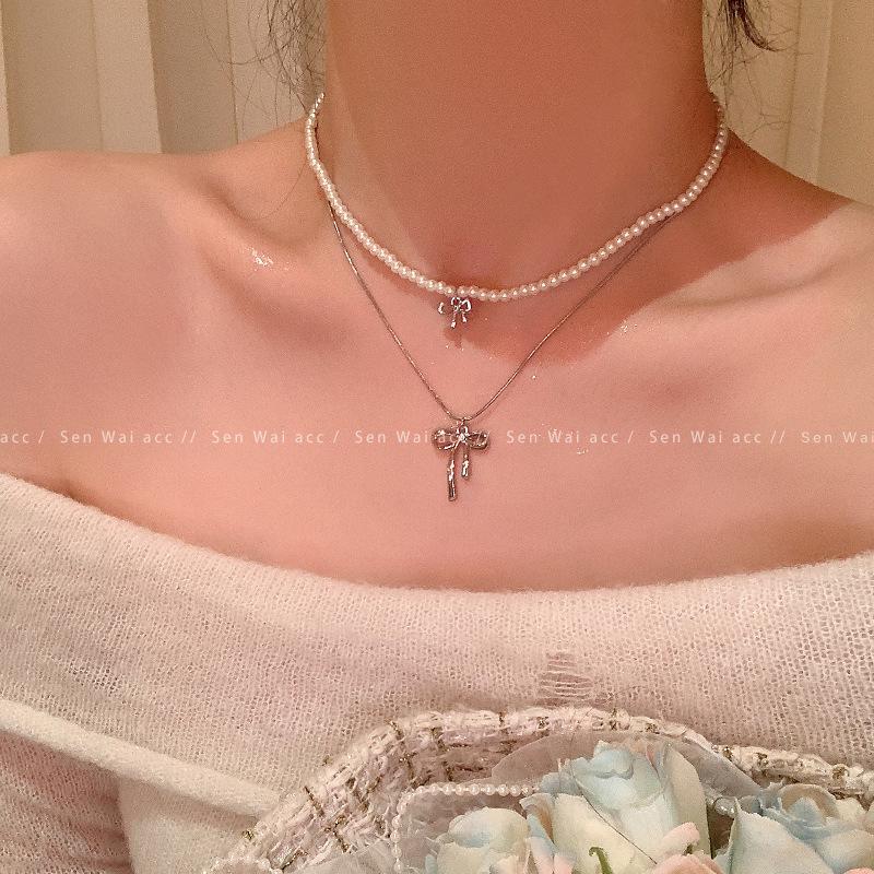 Koreanische High-End Barockperlenkette - Leichte Luxus Perlen Schlüsselbeinkette für Damen