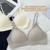 Thin Shoulder Strap V-neck Underwear Women's Summer Thin Seamless Anti-sagging Small Chest Comfortable Hollow Breathable Beautiful Back Bra Cover