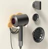 Wood Hair Dryer Rack Light Luxury Bathroom Wall-mounted Bracket Hair Dryer Hanger Air Drum Storage Rack Storage Rack