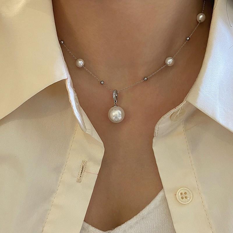 Bead Butterfly Tassel Necklace Light Luxury High Sense Stacking Wear Long Thin Collarbone Chain Necklace