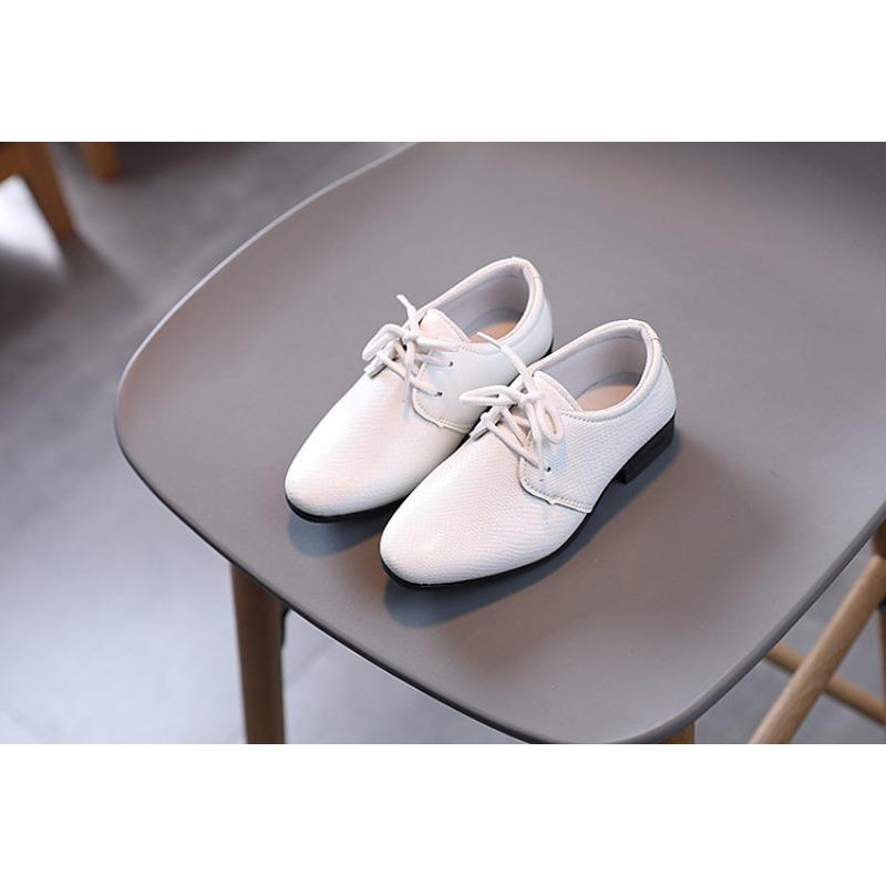 Scarpe in Pelle da Ragazzo Primavera e Autunno Nuove Stile Britannico Stringate Scarpe Singole per Bambini Scarpe Nere da Performance per Bambini e Studenti