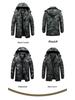 Men's Mid-Length Camouflage Cotton Jacket: Thick, Waterproof, Cold-Proof with Fleece Lining & Reflective Strips for Winter Workwear