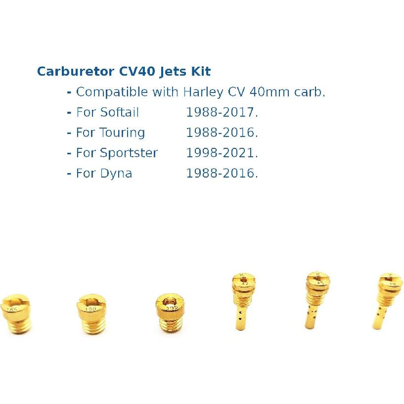 Carburetor CV40 Main Jet 185 190 195 Slow Jet 42 45 48 Compatible with Harley Sportster Softail CV 40 Carb
