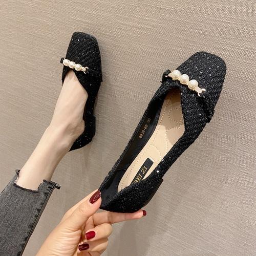 

Модные балетки для женщин Весна и Лето Новые Квадратный носок Открытый верх Плоский каблук Красные Женские туфли Дамские Большой размер 44 45 46 31 чёрный