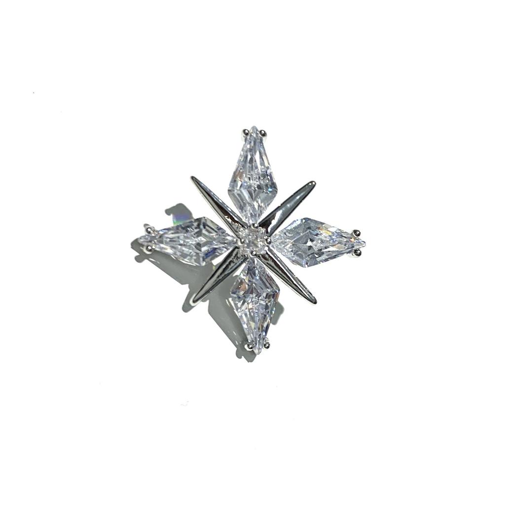 Heißverkaufende Kupferinlaid Zirkon Sternburst Brosche Cardigan Anti-Exposure Knopf Kreuz Zubehör Kragenpin