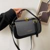 Chic Solid Color Shoulder Bag Box Shape Large Capacity Flap Handbag Leather Shoulder Satchels Women Evening Box Shape