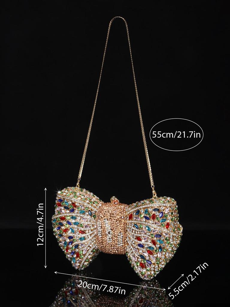 Luxury Rhinestone Bow Crystal Clutch Evening Bag