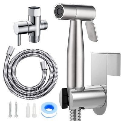Ruční toaletní bidet Baterie Rozprašovač Nerezová ocel Koupelnový bidetový rozprašovací set Ruční rozprašovač Sprchová hlavice Samočištění Bez průrazu