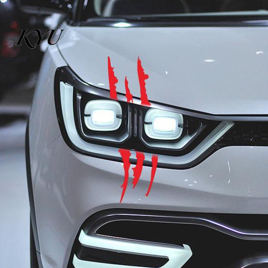 Abnehmbare Auto-Deko 2 Stück Krallenabdruck-Aufkleber für Autos, Scheinwerfer-Autoaufkleber, Streifen Wasserdichte Außenmodifikations-Zubehör Kratz-Aufkleber Sport