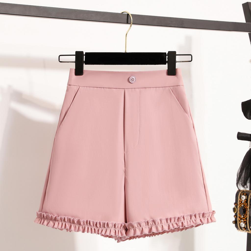 DIMANAF Plus Size Women Shorts Pants 2025 Summer Loose Short Basic High Waist Solid Pants Elastic Waist