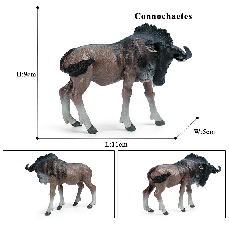 Oenux Classic Wild African Animals Simulation Okapi Wildebeest Action Figure Figurines PVC Model Education School Kid Toys Gift