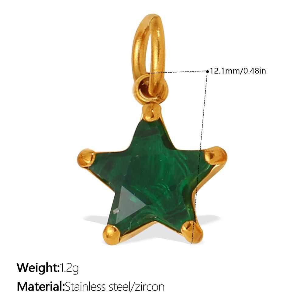 Yori 2Pcs Stainless Steel Gold PVD Plated Cubic Zirconia Pendant for DIY Necklace Bracelet Earring Jewelry Making Accessories