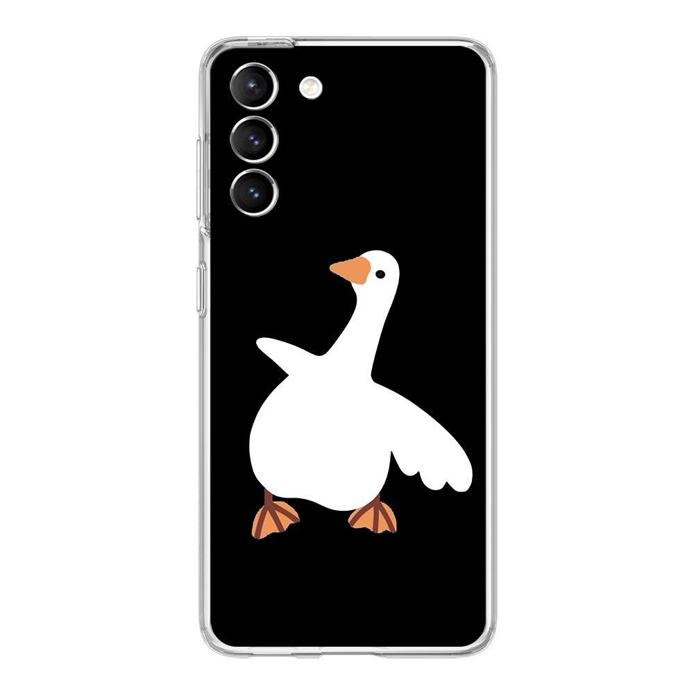 Cartoon Doubt Duck Shockproof Phone Case For Samsung Galaxy S23 Ultra S22 5G S20 S21 FE 5G S10E S9 S8 S10 Plus Soft Clear Cover