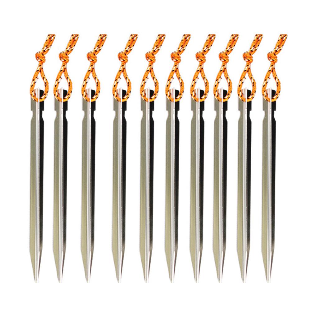 

S# 10 шт. гвозди для крепления палатки на открытом воздухе, портативные с веревкой для кемпинга и походов Gold