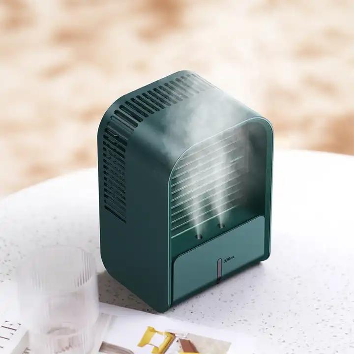 Portable Fan  Air Conditioning Mini Rechargeable USB Fan Desktop Spray Humidifier Home  Air Cooler For Room