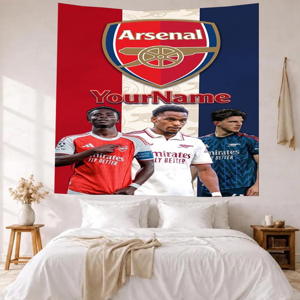 Arsenal Custom Ditt Navn Vægdekoration Vægtæppe Kunst Til Kæledyrsminde Fødselsdag Bryllupsfest Baggrund Familiegave