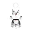Mesh free sexy lingerie clothes maid uniform maid suit temptation pajamas black and white splicing