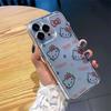 Full Screen Hello Kitty KT Head Bow Phone Case For iPhone 16 15 14 13 Pro Max 11 12 13 Pro X XR 7 8 Plus Cute Girl Y2K Cover