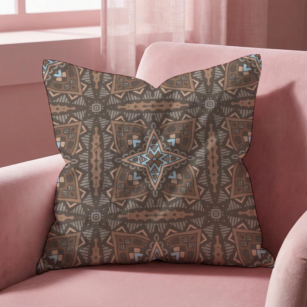Moroccan Ethnic Pattern Cushion Cover Multi-Scene Pillow Cover for Home & Car - Reversible, Soft & Durable for Daily Use