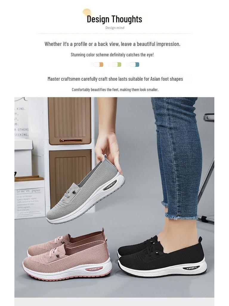 Jinshiyuan Women's Soft Casual Breathable Fly-Knit Shoes