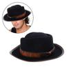 Vintage Fedora Boater Hat Top Hat Victorian Age Wool Short Brim Top Hat Old-fashioned Magician Hat for Ladies
