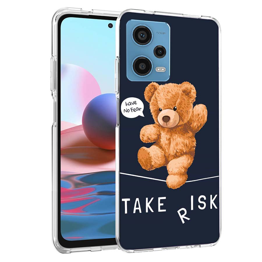 Cool Teddy Bear Fashion Selfie Phone Case For Redmi Note 13 12 14 15 Pro Plus 13R 11 11T 11E 11S 10 Pro 10S 9 9S Cover Cell Clea