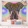 Home Decor Indian Ethnic Tapestry Hanging Elephant Digital Printing Tapestry Living Room Background Cloth Beach Towel