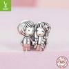 Cute Little Boy Girl Diy Silicone Positioning Beads S925 Sterling Silver Bracelet Beads