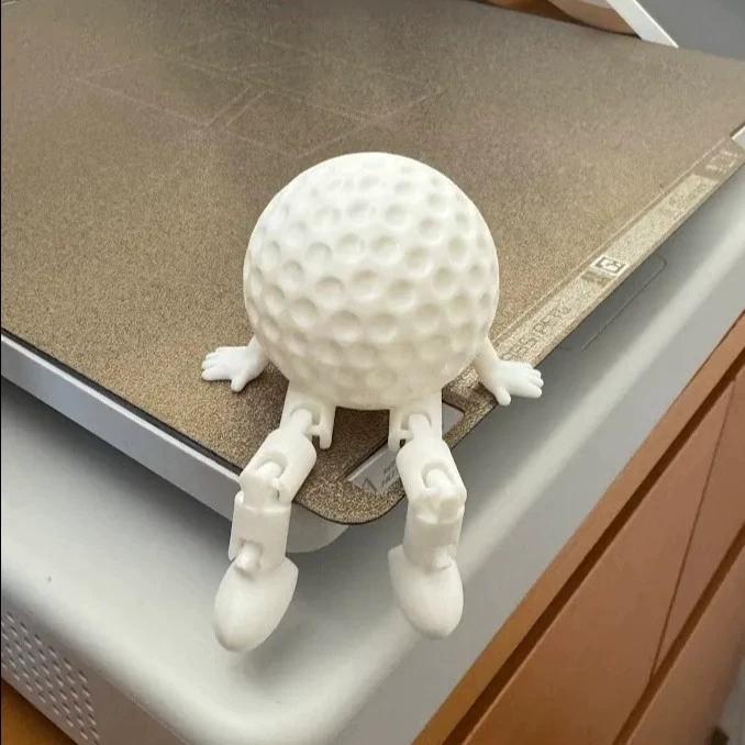 Sports Ball Figurine Collection,Miniatures Ball Sports Set with Articulated Leg, Funny 3D Printed Golf,Basketball,Soccer Desktop Decor,Office Desk
