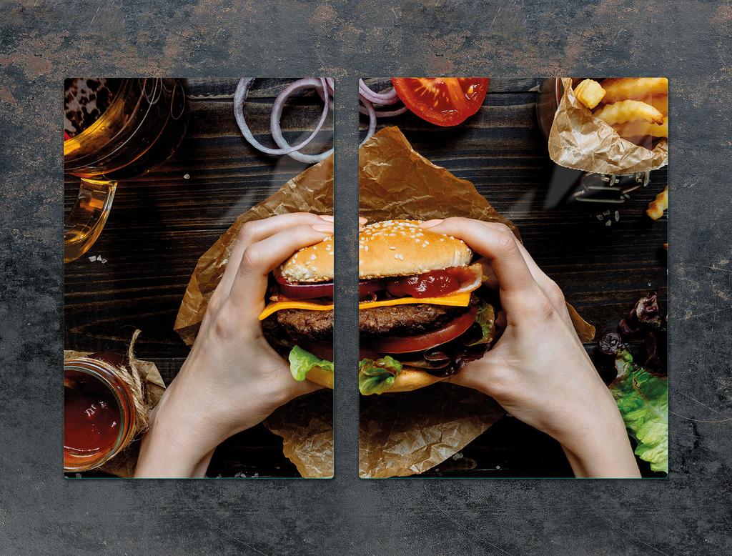 SZKLANA PŁYTA OCHRONNA DESKA 75x52 HAMBURGER