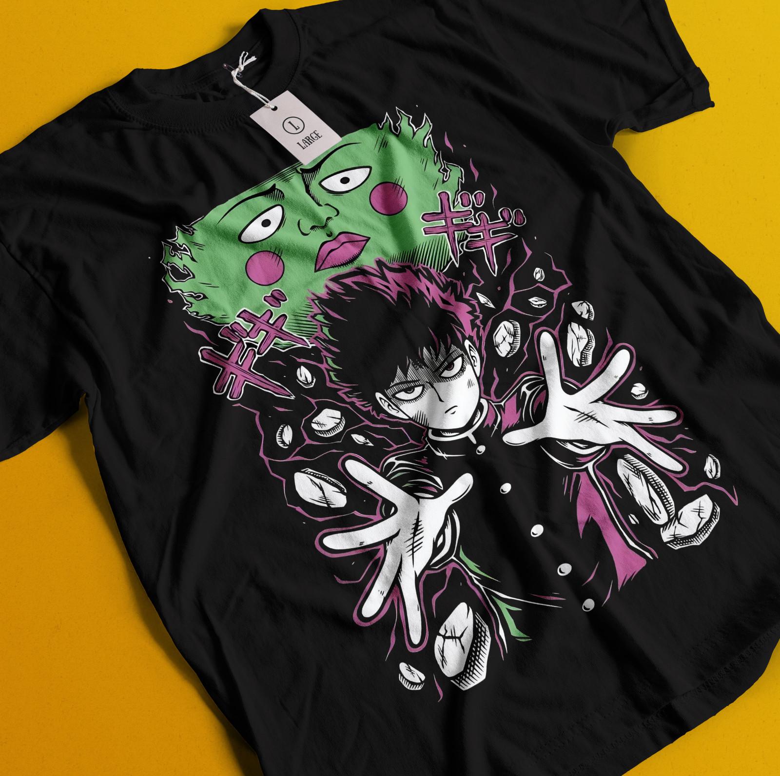

Mob Psycho 100 T-Shirt Mens Womens Tees Top Shigeo Kageyama Tshirt Arataka Reigen Shirt Hanazawa Tee S