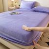 Truly Velvet Fitted Sheet Queen Luxury Super Soft Cozy Comfy Fleece Bottom with 12" Deep Pocket,Suitable for Fall Winter and Spring, No Pillowcases