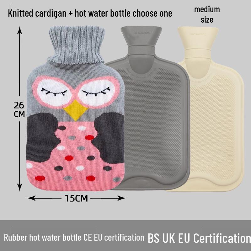 Explosion-Proof Hot Water Bottle: Rubber Design for Stomach and Feet, Long-Lasting Warmth