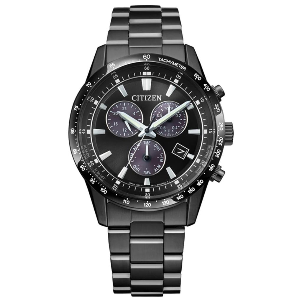Citizen Chronograph Date Solar BL5615-56E Men's Watch, Waterproof, Light-Powered Eco-Drive, Display, Analog, Business, Black,