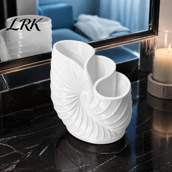 Sea Snail Toothbrush Holder 3D Printed Conch Holder, Organizer Stand, Desktop Storage Rack with 3 Compartments