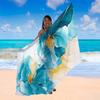 Floral Pareo Wrap, Large Quick Dry Absorbent Beach Blanket for Travel Camping Easter Ramadan