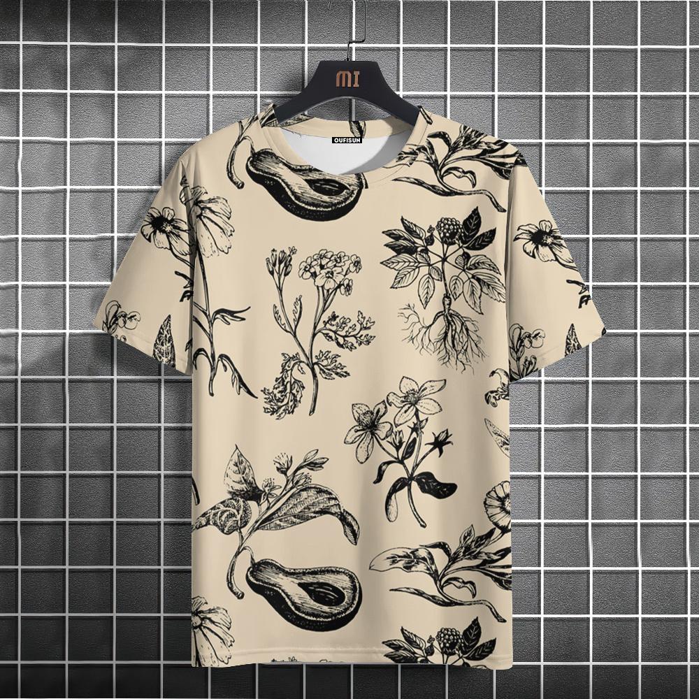 

Футболка Гавайи, мужская футболка, модные топы с короткими рукавами, новая мужская повседневная футболка, летняя одежда большого размера с круглым вырезом 6XL