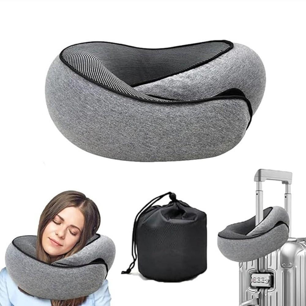 Memory Foam Nackkudde Nackkota Resor Bärbar Middagspaus Flygplan U Typ av kudde Sömn Camping Kudde Bärväska