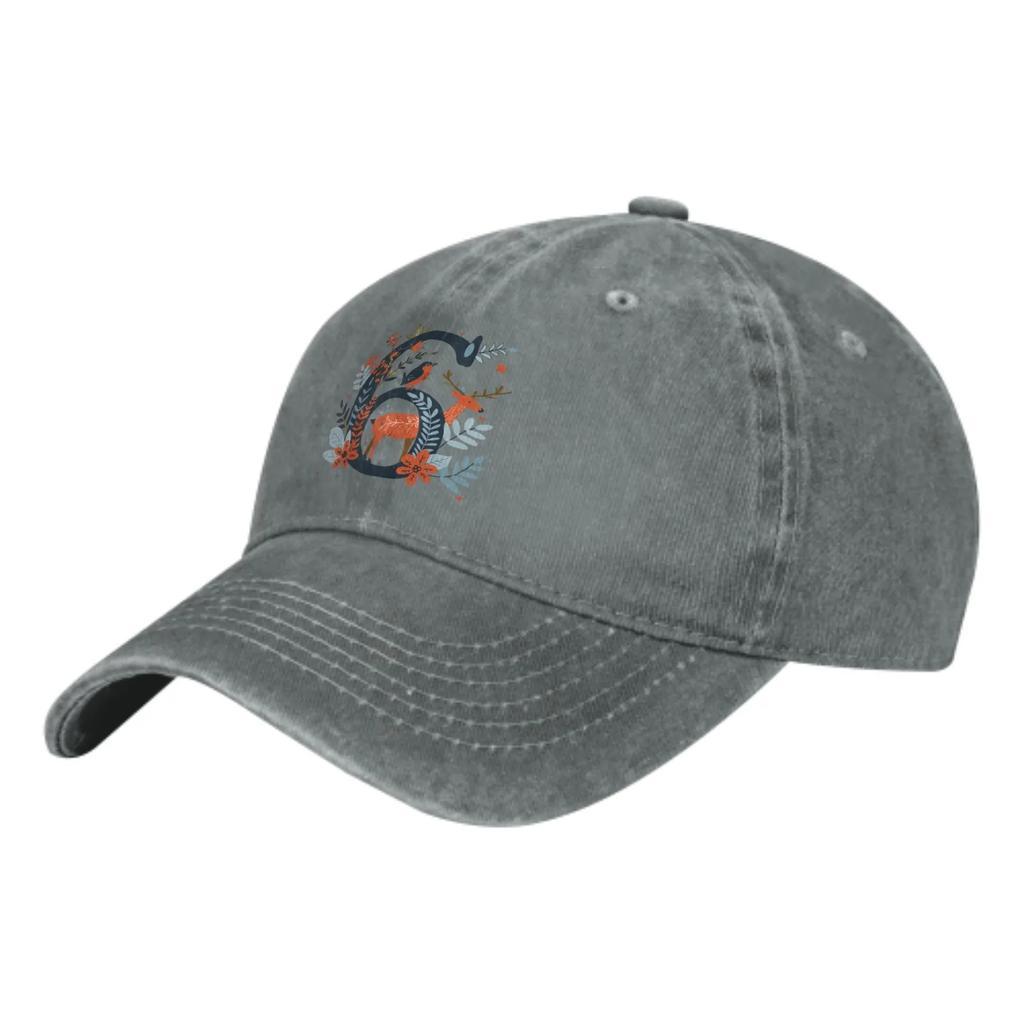 Flower Bird And Deer Digit 6 Fashion Classic Cotton Trucker Hat Summer Dad Cowboy Cap Outdoor Leisure Basketball Caps