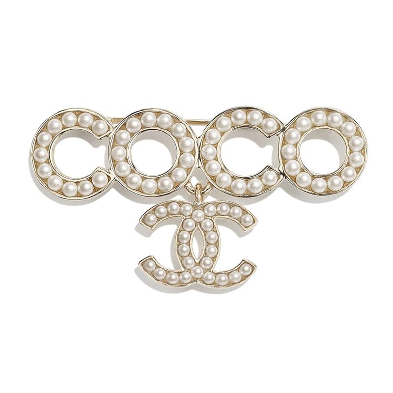 

CHANEL coco inlaid design brooch, same style for men and women, couple style золотий