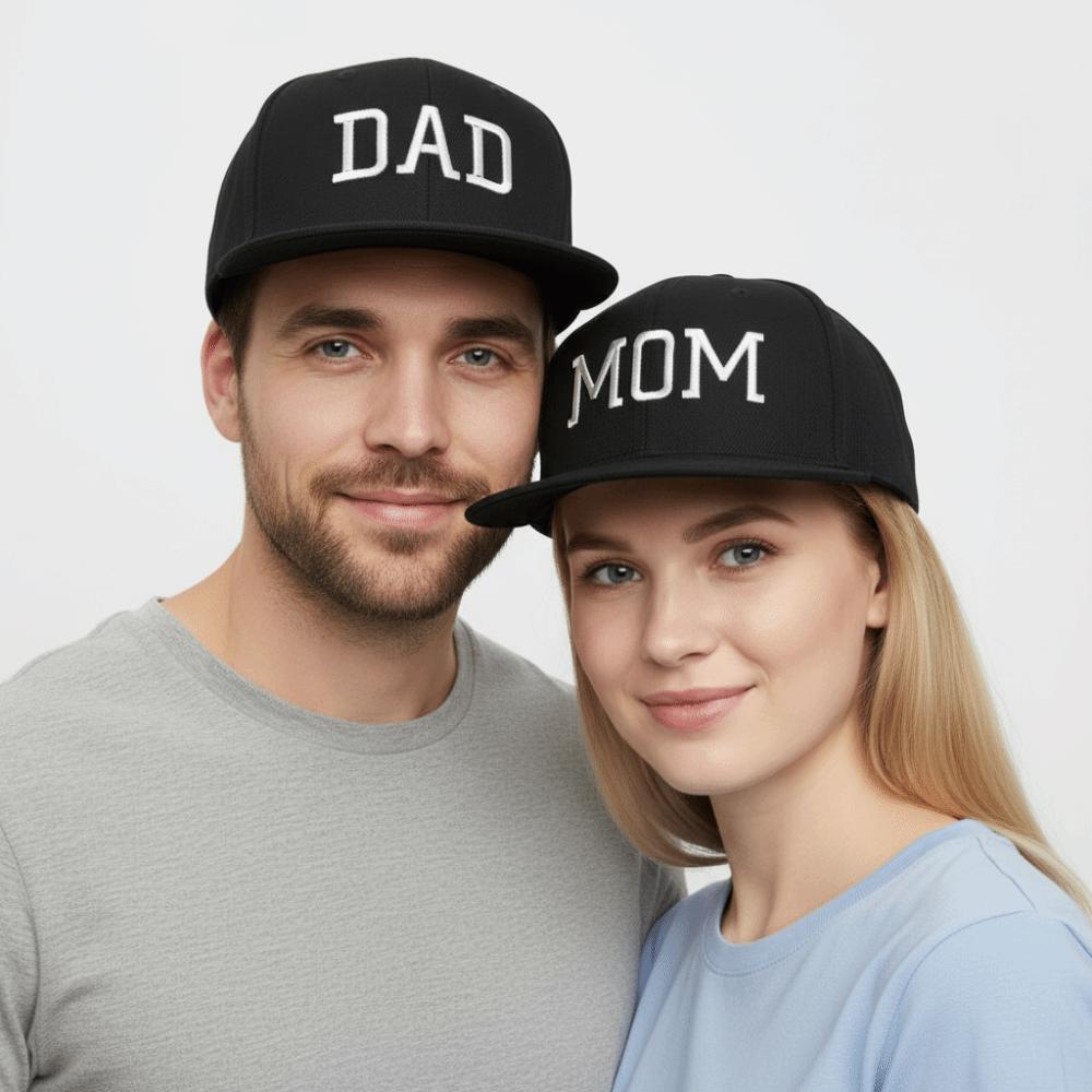 Mode Flache Kappe SNAPBACK MOM DAD Hip Hop Verstellbar Paar Kappe Eltern Passende Baseballkappe Für Mann Frau