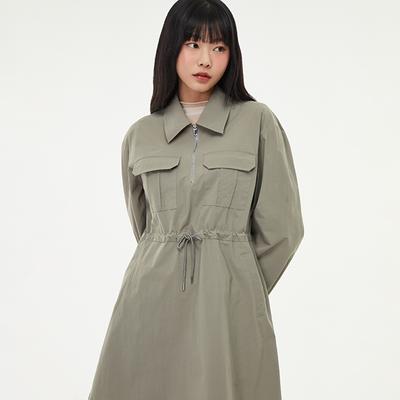 Rap Cargo Pocket Half-Zip Mini Dress Aq1Wo263