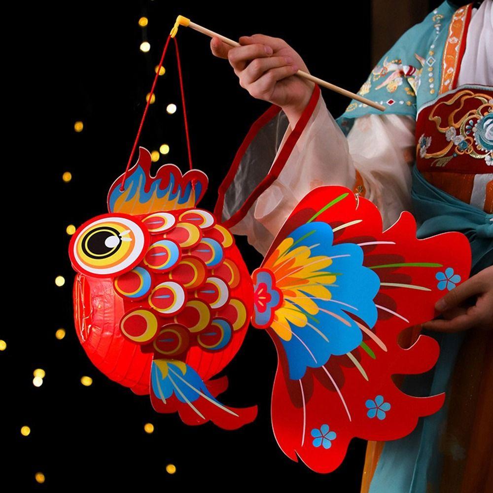Paper Fish Middle Autumn Festival Lantern Handmade Handheld Lantern  Cultural Events