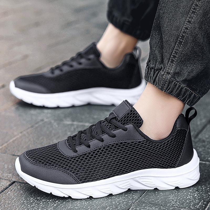 Summer Couples Flying Knit Casual Sports Men's Mesh Lightweight Running Shoes Comfortable Breathable Walking Shoes Commuting