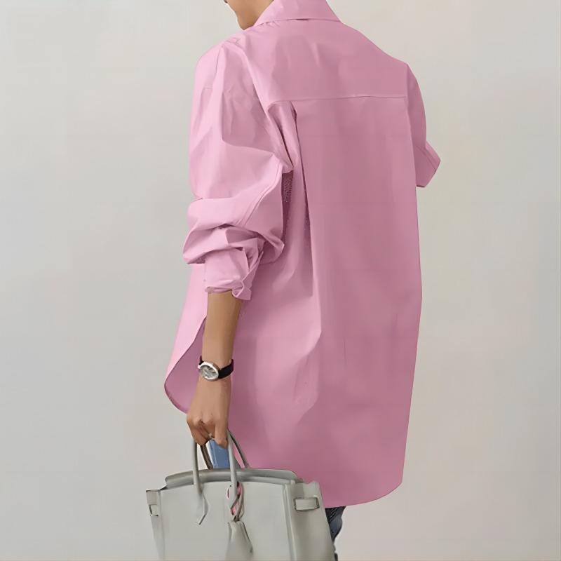 DAFIFY Dámská móda Ležérní Jaro Podzim Jednobarevný potisk Halenky a košile POLO s dlouhým rukávem