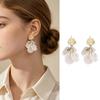 Layered Petal Earrings Resin Dangle Earrings Vintage Pendant Earrings  Party