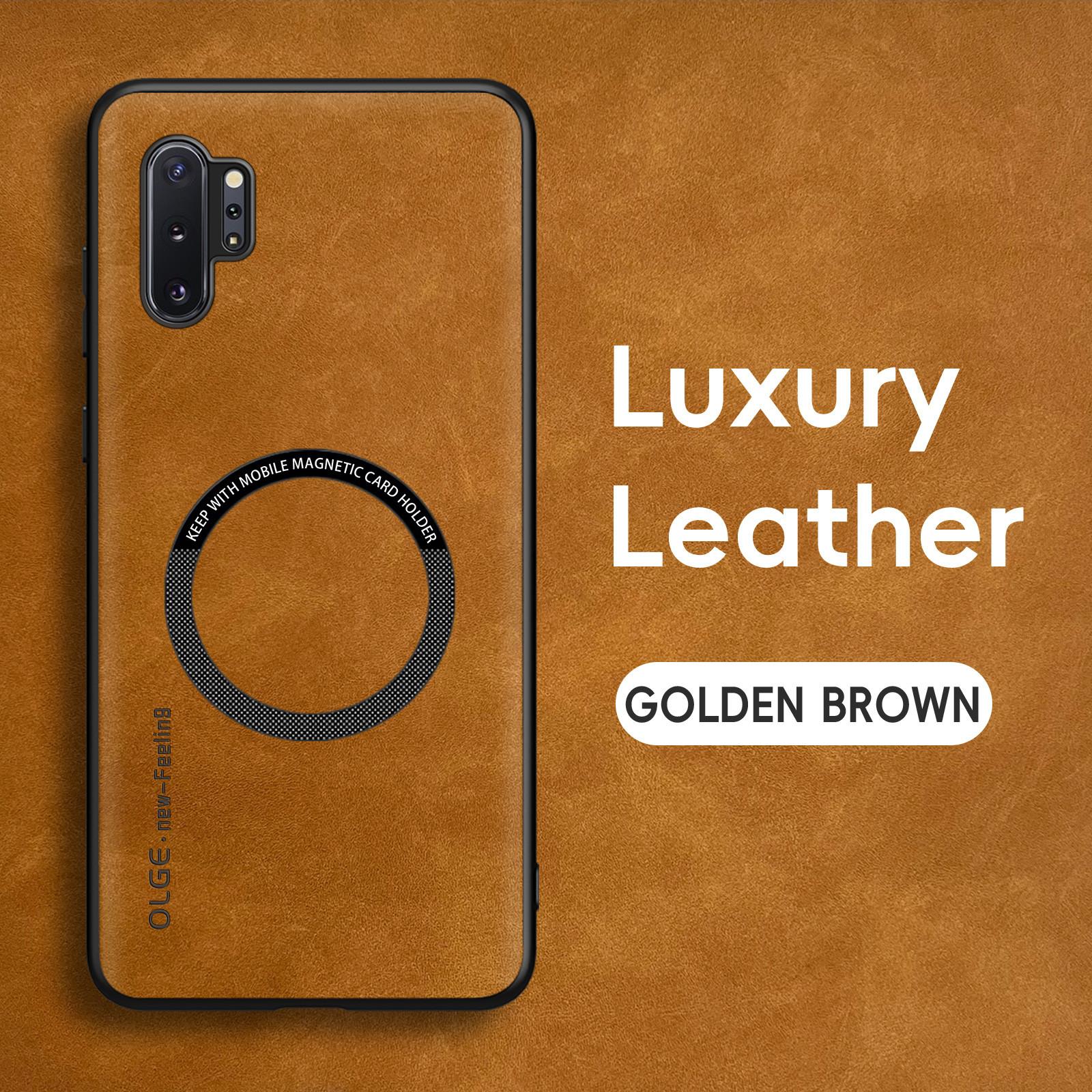 

Магнитный ретро кожаный мягкий чехол для Samsung Galaxy Note 10 Plus Note10 Plus Беспроводная зарядка Чехол для телефона Galaxy Note 10 Plus коричневый