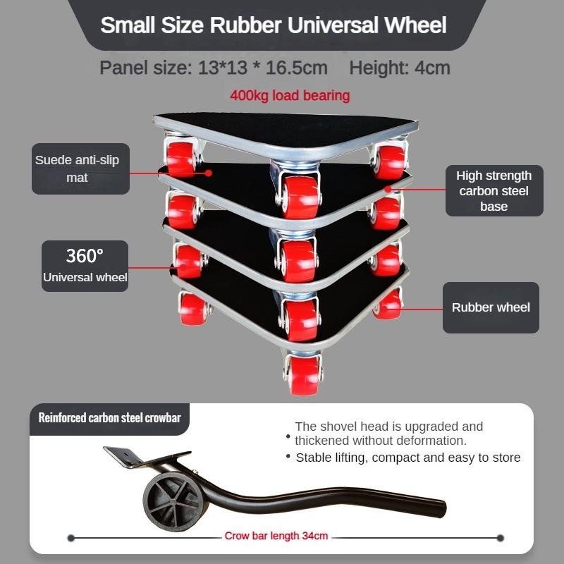 Household Moving Universal Wheel Furniture Lifter Mover 360° Rotation Heavy Object Transport Tools Set