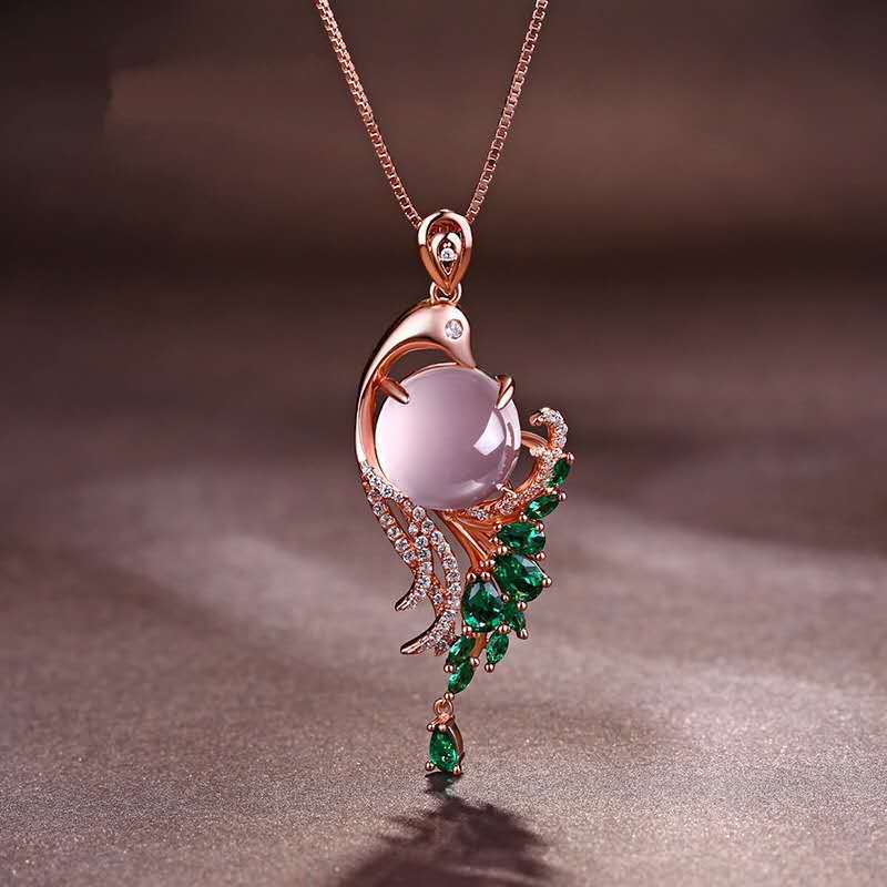 Collana Clavicola Smeraldo Pietra Preziosa di Cristallo Rosa Ora Ha un Nuovo Temperamento